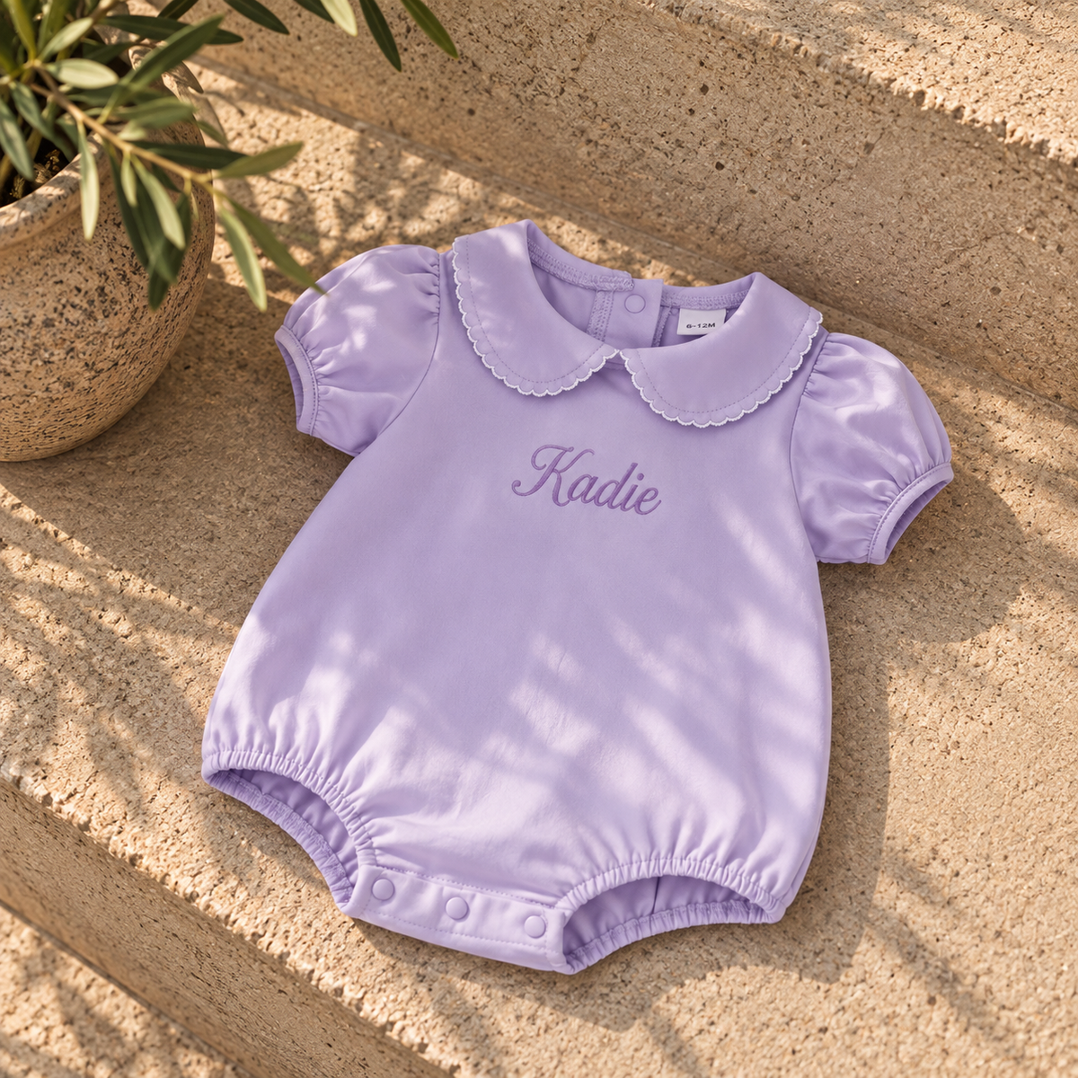 Personalised Baby Romper | Peter Pan Collar