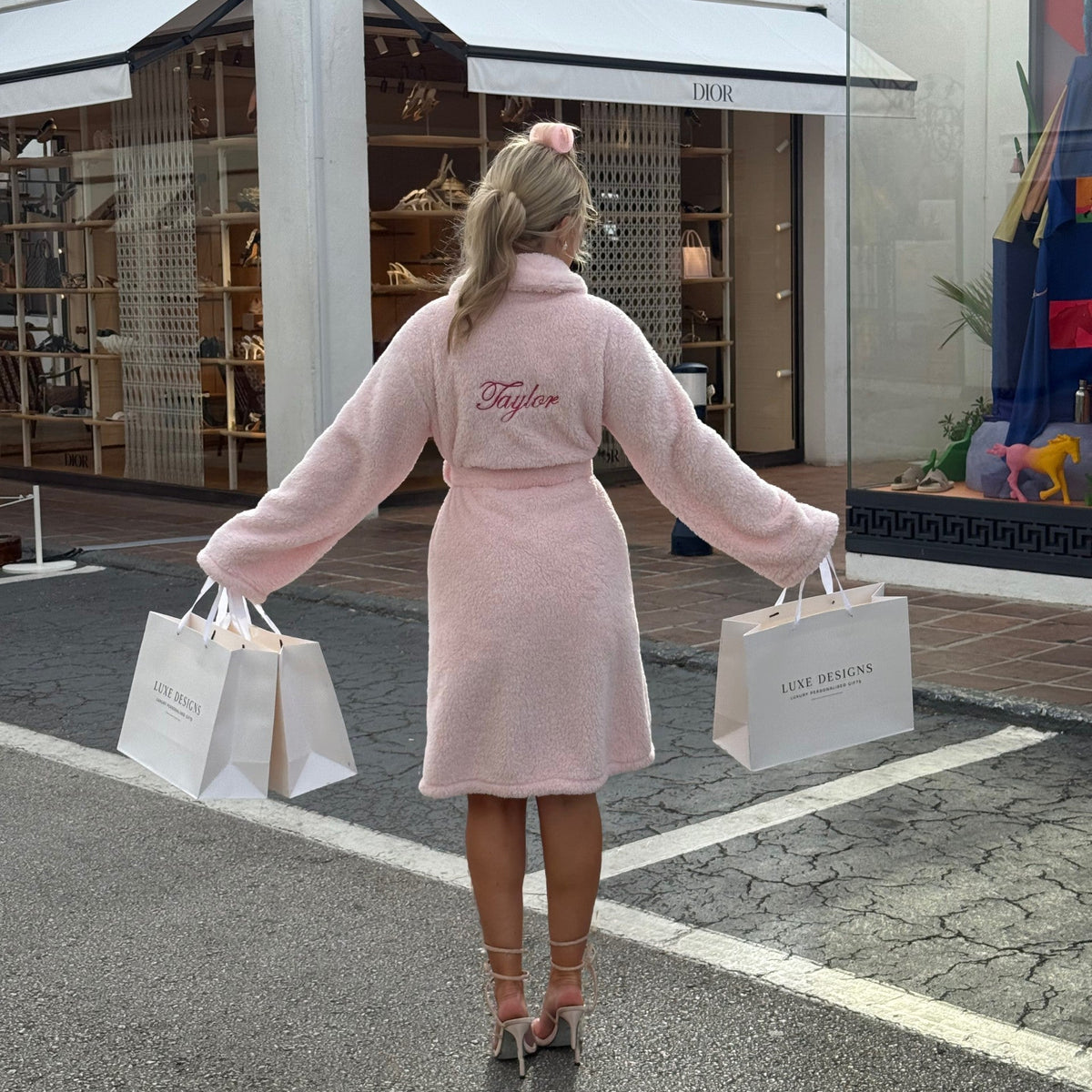 Gepersonaliseerde Pluizige Badjas | Luxe Zachtroze Ochtendjas
