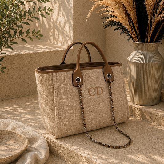Gepersonaliseerde tas | Custom initialen strand- & vakantietas