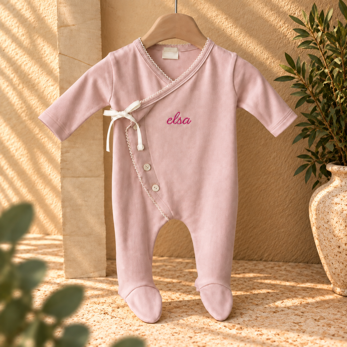 Personalised Baby Kimono Sleepsuit | Baby Wrap Sleepsuit