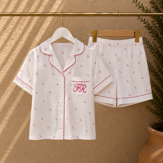 Personalised Cherry Pyjamas | Women's Pyjama Set