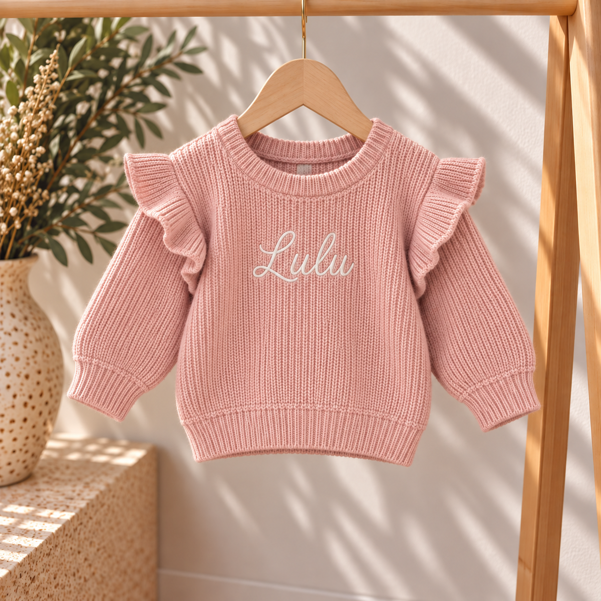 Personalised Baby Girl Knit Sweater | Girls Knitted Jumper