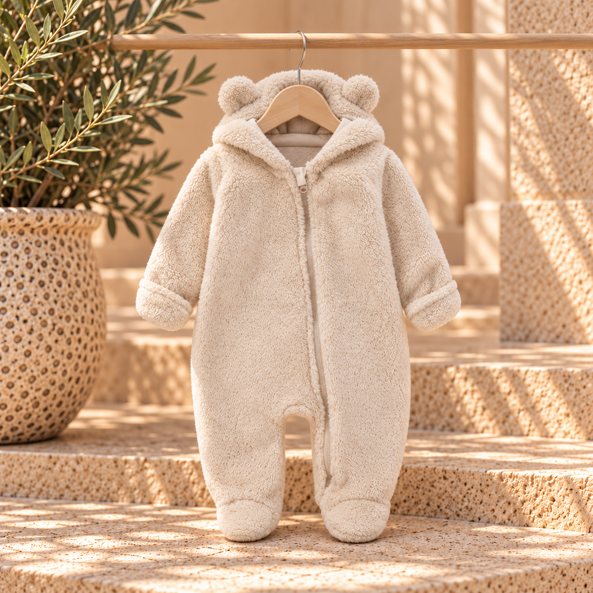 Personalised Teddy Bear Baby Romper | Fleece Baby Outfit