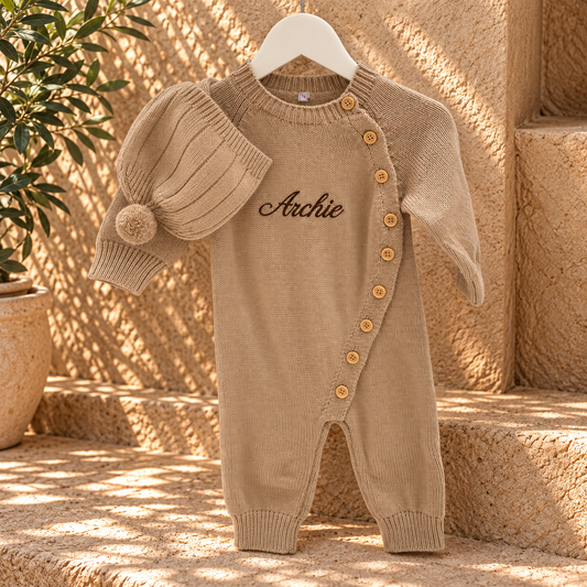 Gepersonaliseerde Romper Set voor Baby's | Romper & Mutsje