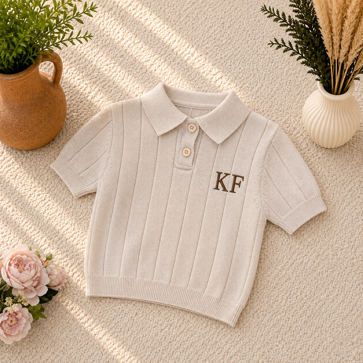 Gepersonaliseerd poloshirt voor jongens | Kinderpolo met geborduurde initialen
