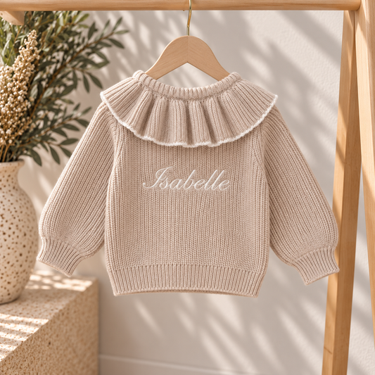 Gepersonaliseerd gebreid vest voor meisjes | Gebreide baby- & peuterkleding