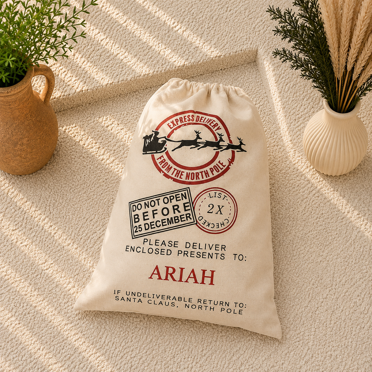Personalised Christmas Gift Sack | Santa Sack for Kids