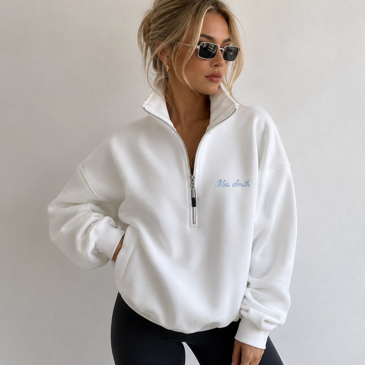 Gepersonaliseerde Bridal Quarter Zip Sweater | Gepersonaliseerde Bruid