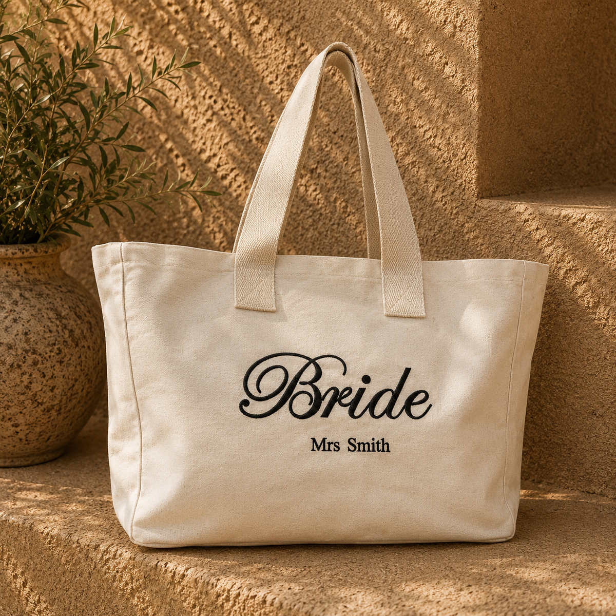 Gepersonaliseerde trouw-tote bag | Custom Mr & Mrs tas